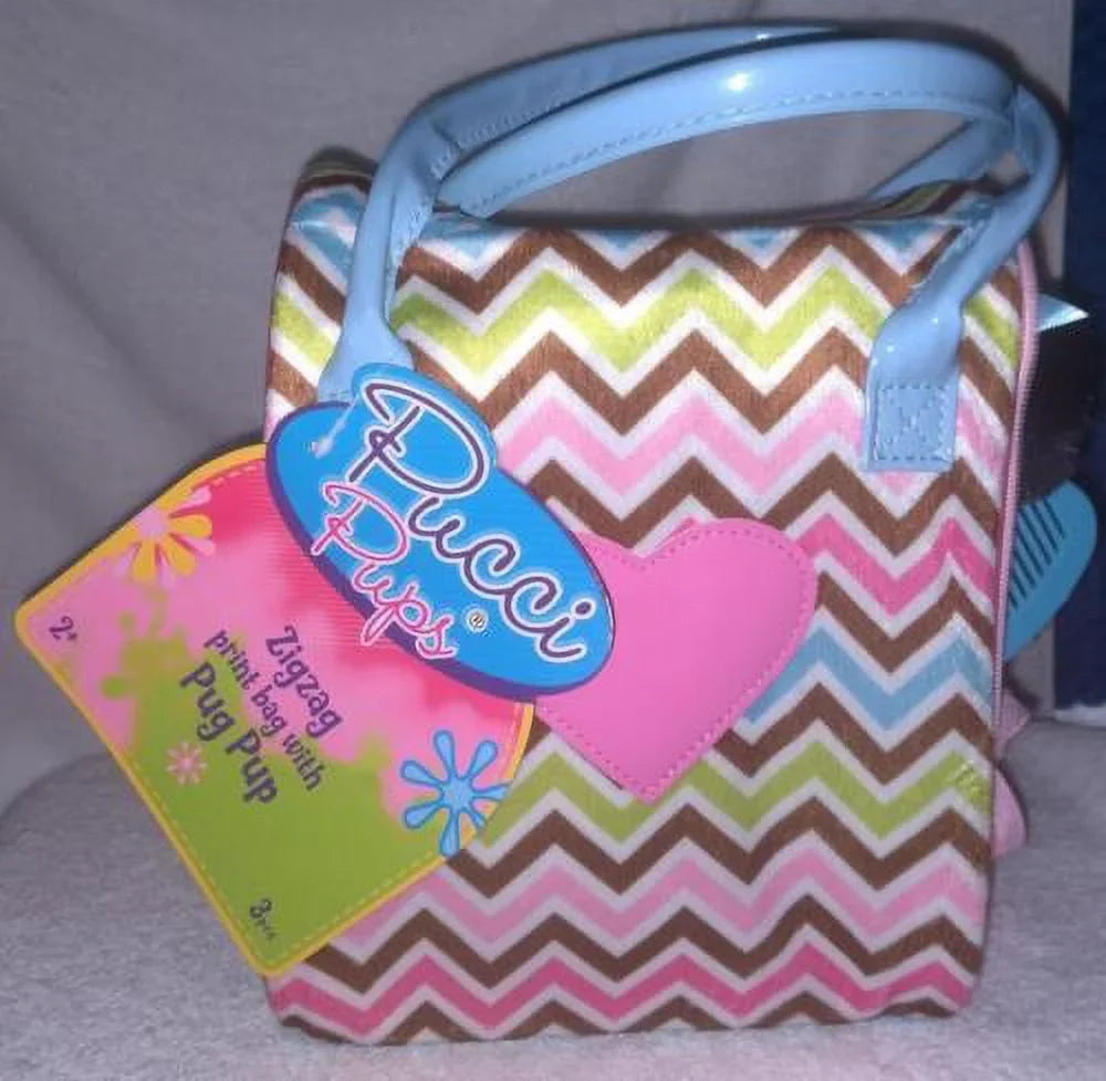 Zigzag Bag with Pucci Pups PUG Pup Print