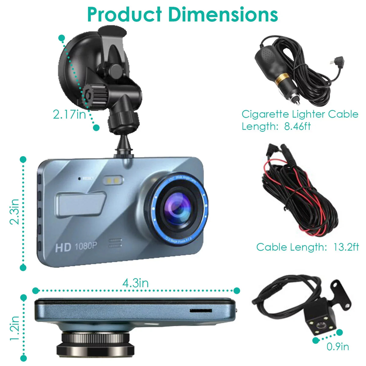 Dash Cam, Motion 4.5inch Super G-Sensor, 170° Rear Angle, Car Wide Detection Screen, Monitor, iMounTEK Front Dual Parking and Camera, Dash