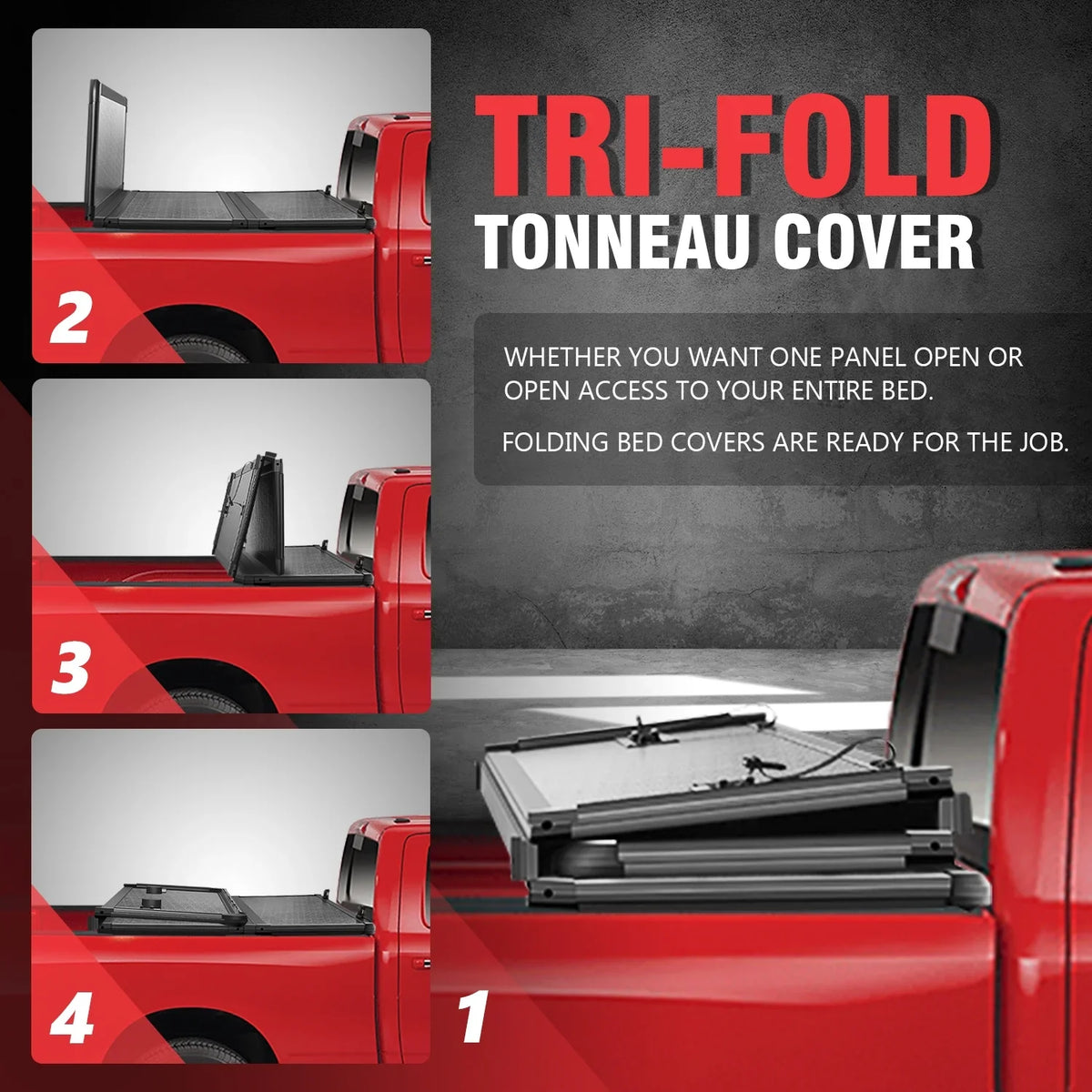 Ford 2021 Top Frame Tonneau to Short Powdercoated Tri-Fold Bed 20 Hard DNA Black Aluminum Truck 5Ft FRP TTC-HARD-090 For Motoring 2019 Cover Ranger