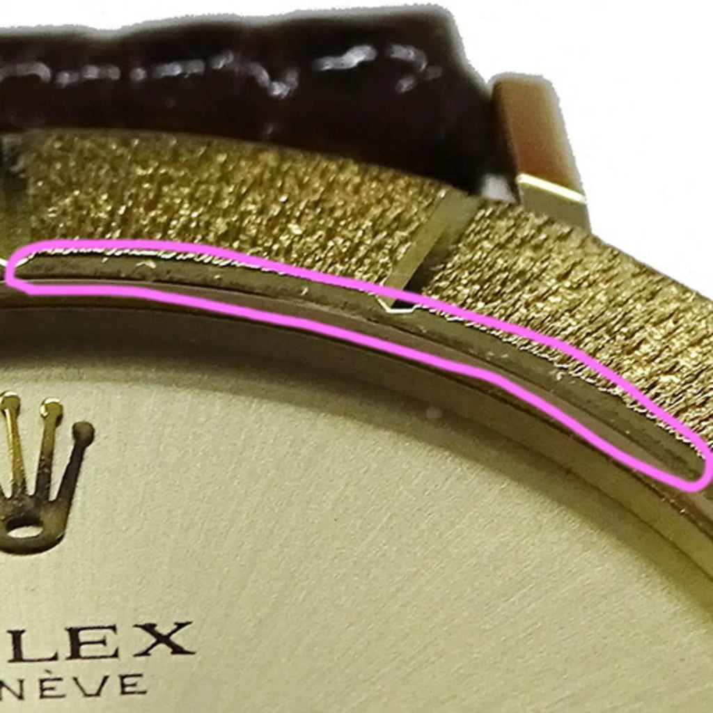Rolex (Fair) Leather, Pre-Owned Hand-wound, Watch, 750YG, Cellini Polished 3831J Gold, Men's