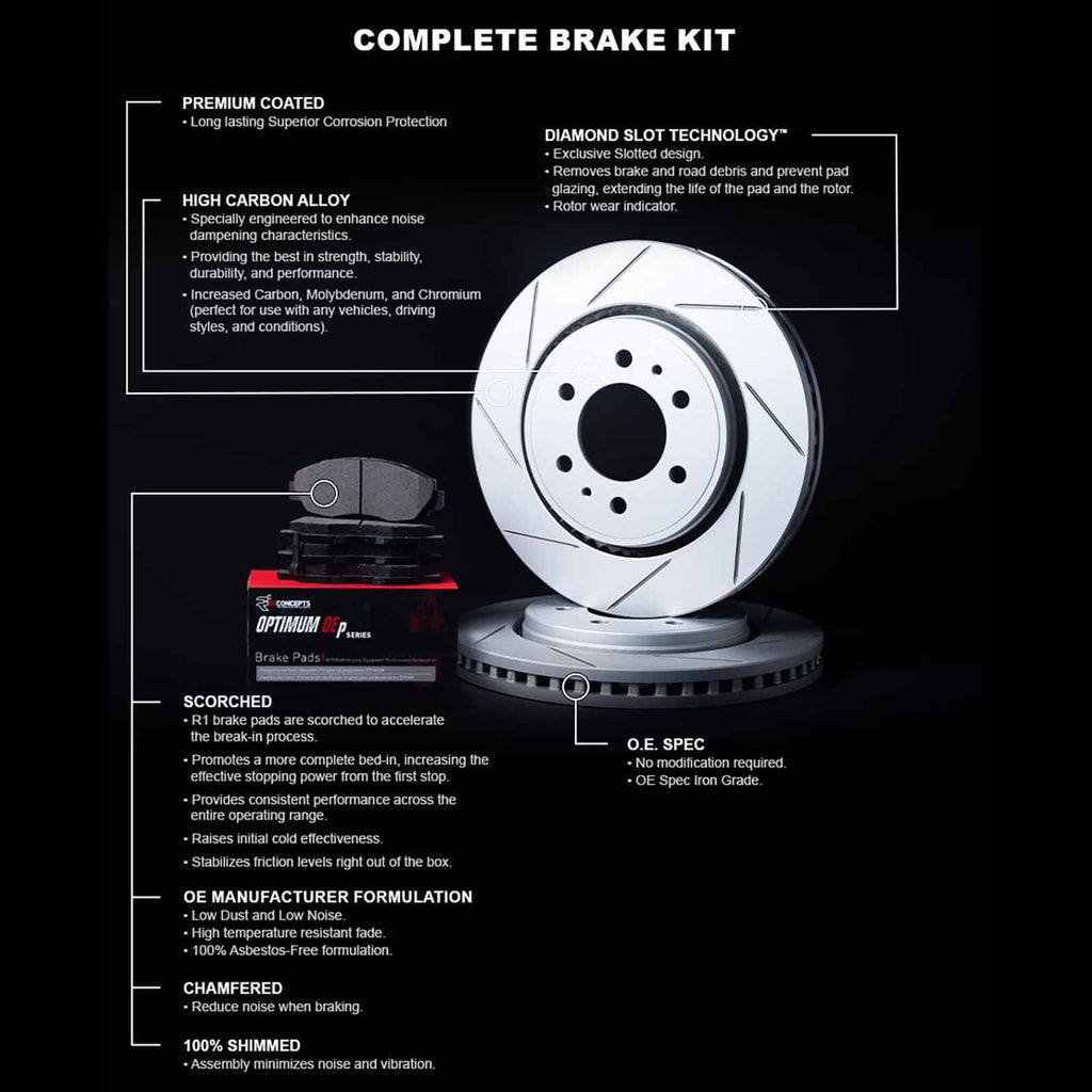 Rotors and S4, 2008-2017 Pads| Q5, Rotors|fits Brakes Optimum Audi R1 Rotors |Rear Pads Pads| Brake Brake SQ5 Brake and Concepts and S5, OEp Kit Rear