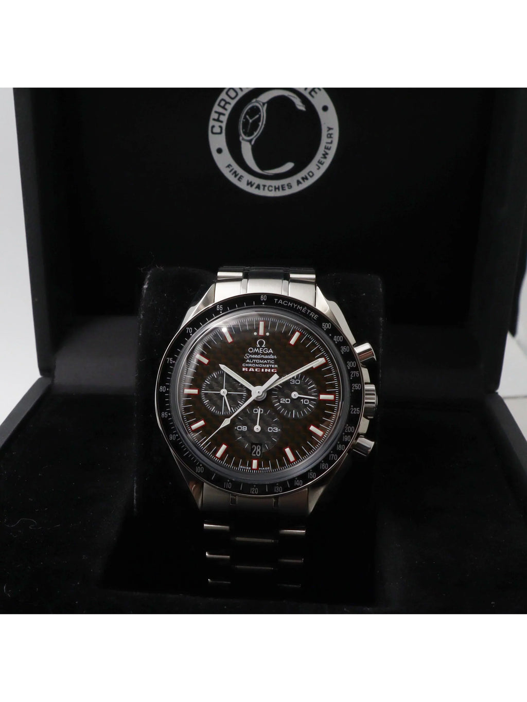 Mens Omega Chronograph Automatic Speedmaster Watch Dial 3552.59.00 Racing Carbon