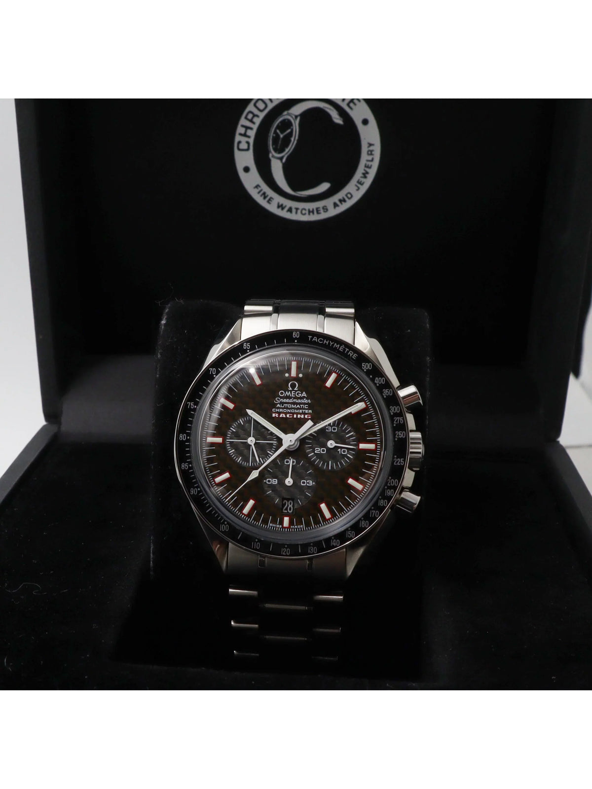 Mens Omega Chronograph Automatic Speedmaster Watch Dial 3552.59.00 Racing Carbon