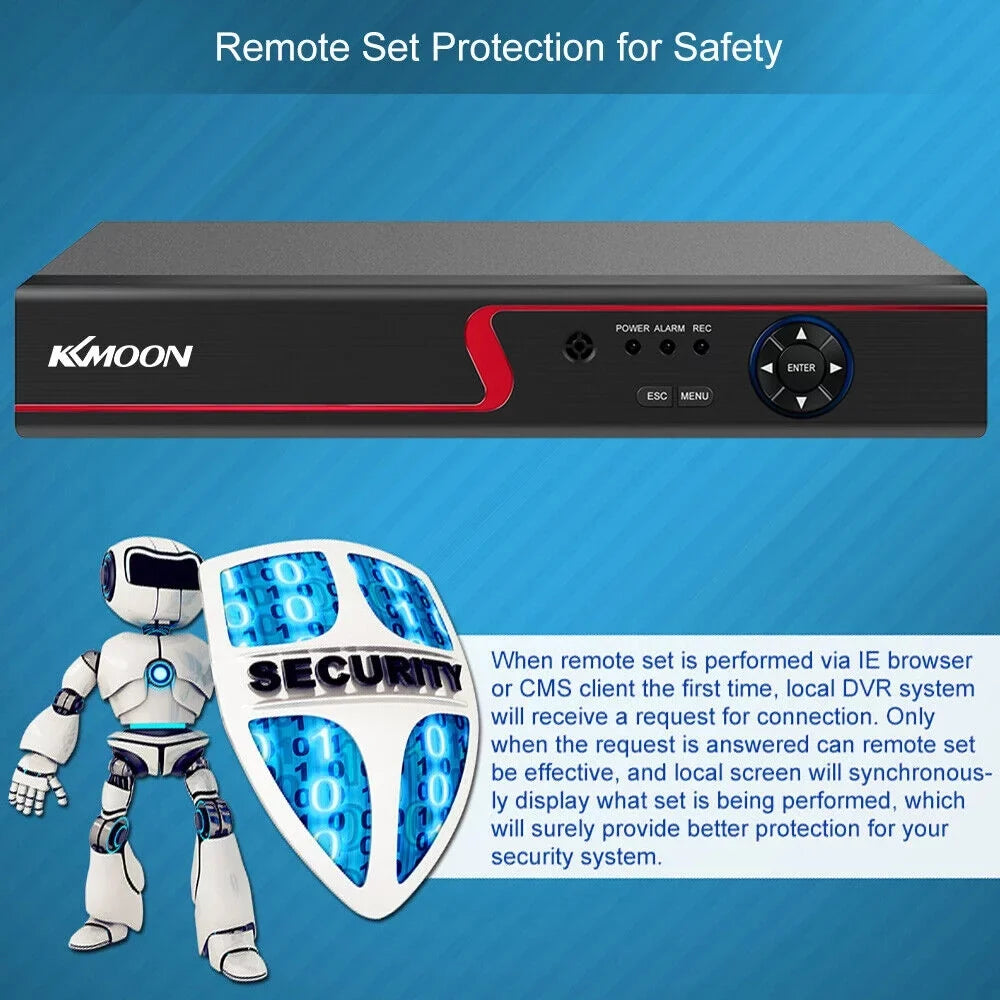 Set Camera Video Remote 8 Phone P2P Full Definition Recording for Monitoring Recorder System Home Office High and DVR KKmoon