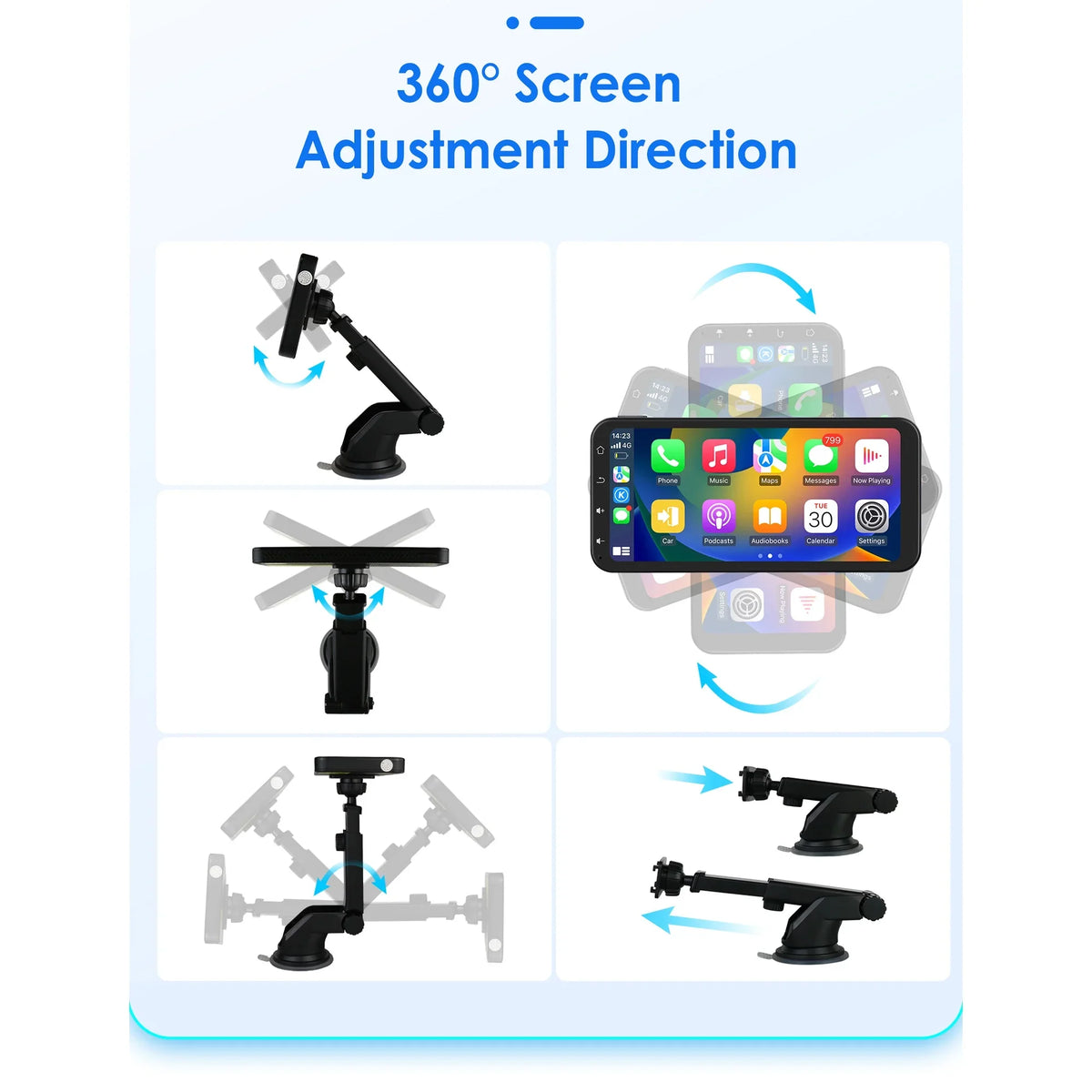 Audio Support Radio Apple 6.25" Wireless Ossuret With Car Stereo Camera Navigation Android Carplay Bluetooth Adjustable Receiver Touchscreen Backup Auto 360° GPS