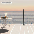 Deck Finish Post Mount Level Top 36"x2"x2" Stainless Steel Post Line Railing Wood Concrete Cable drilled Level Post Black Top Adjustable Level