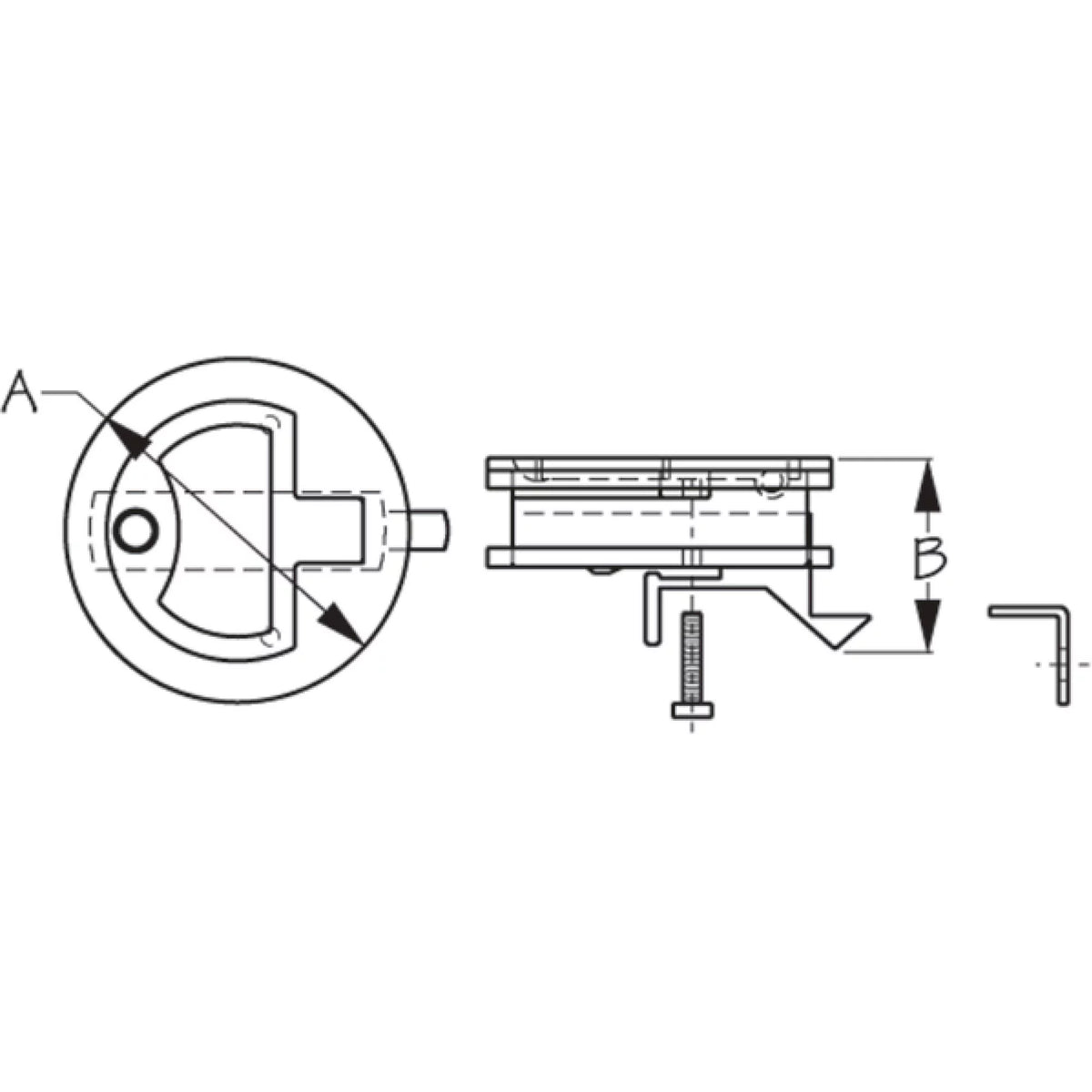 1/8" Sea-Dog Line Fastener, Diameter Slam Cast T-Handle 2" Investment 316 Latch, Stainless,