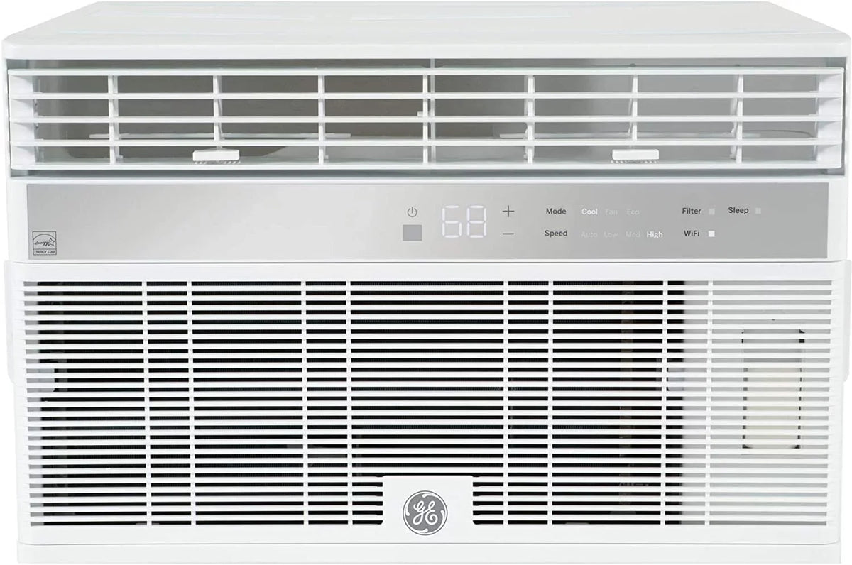 CEER Volts 115 Conditioner White Air Fan 11.4 Fixed AHY08LZ Speeds 8000 BTU GE Window Wifi 3 Cooling and Chassis Capacity Smart Connect with in