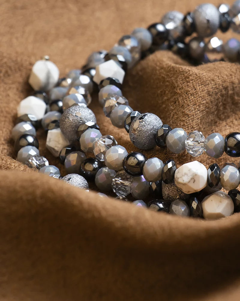 with Memory By Fabrizio Design Positano for Gioconda for Women white & Bracelet Howlite, Women Pearls Crystals