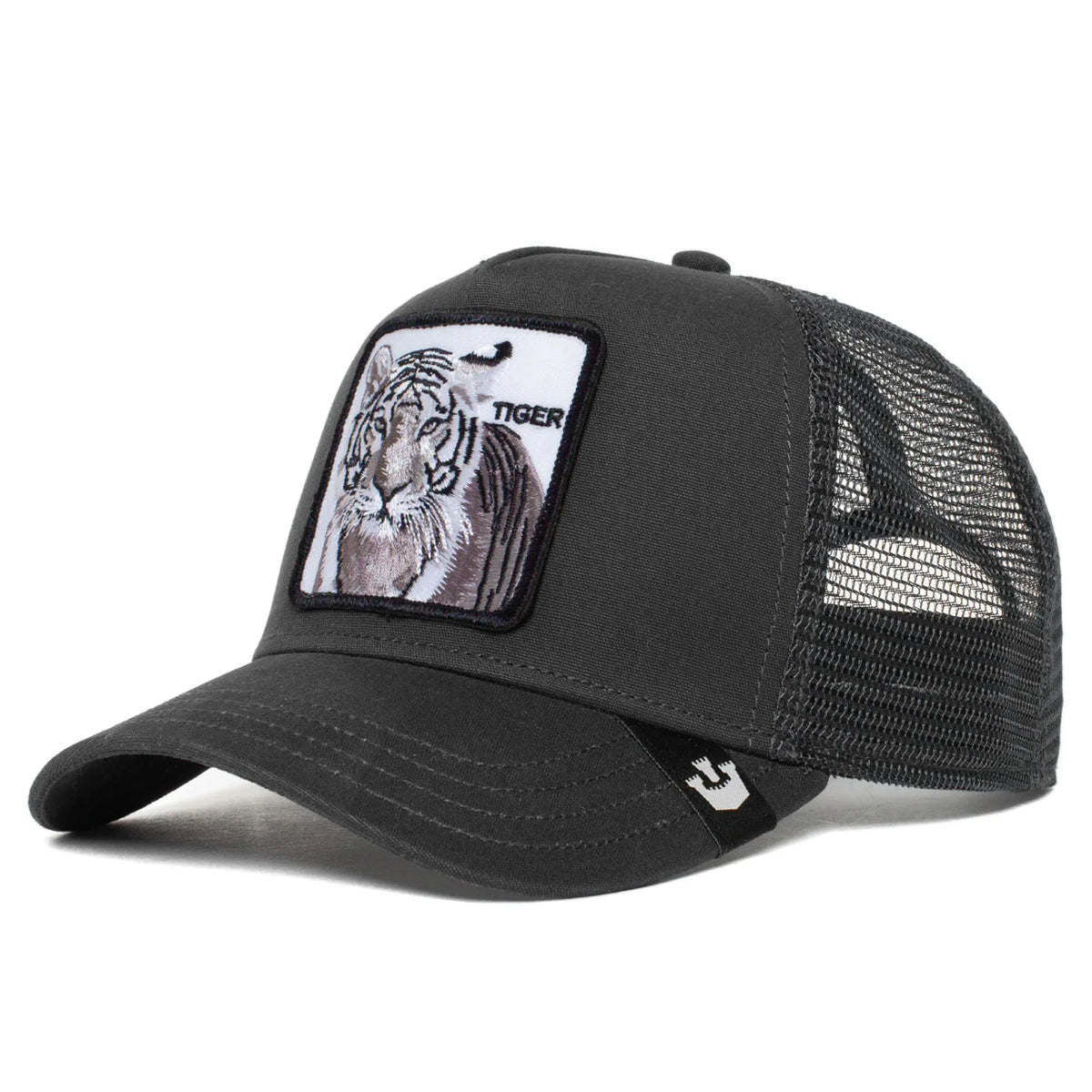Black Original Bros. Hat, Adjustable (White Trucker One Size Goorin Unisex Tiger), Snapback Farm The