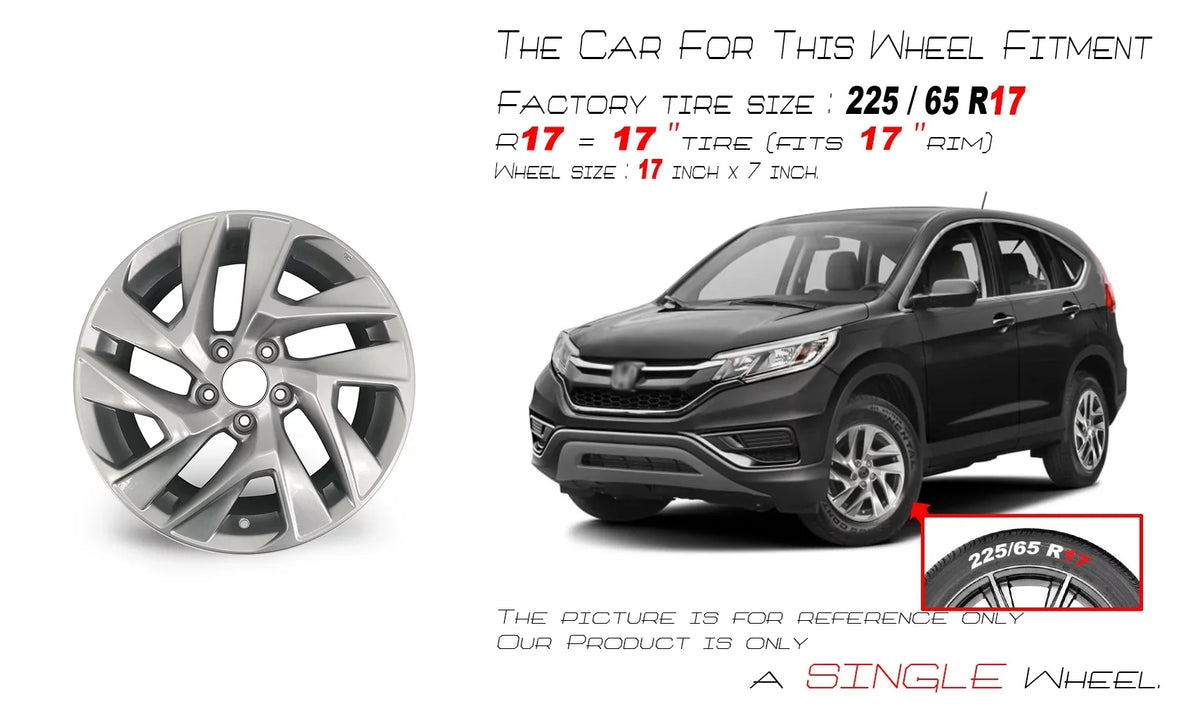 for Velospinner 17" Twisted Honda OEM Automotive Quality Wheel New Single CR-V 7" x 2016 Rim Alloy spoke Brand 64069A Replacement Silver 2015,