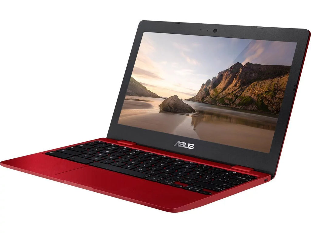 Intel ASUS Red, Chromebook 32GB 4GB Flash Storage, C223NA-DH02-RD Laptop Celeron, in RAM, 12,
