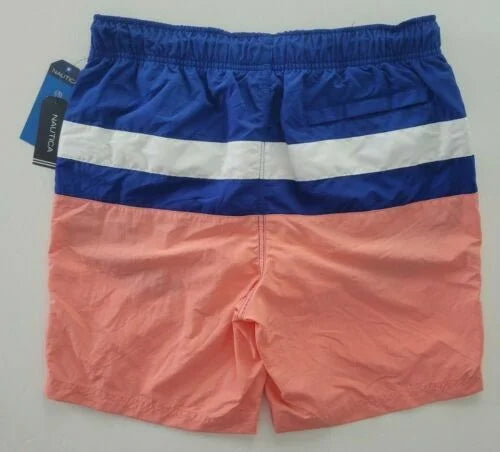 Pale in Swim Men's Coral-2XL Colorblocked Trunks T01131 8" Nautica