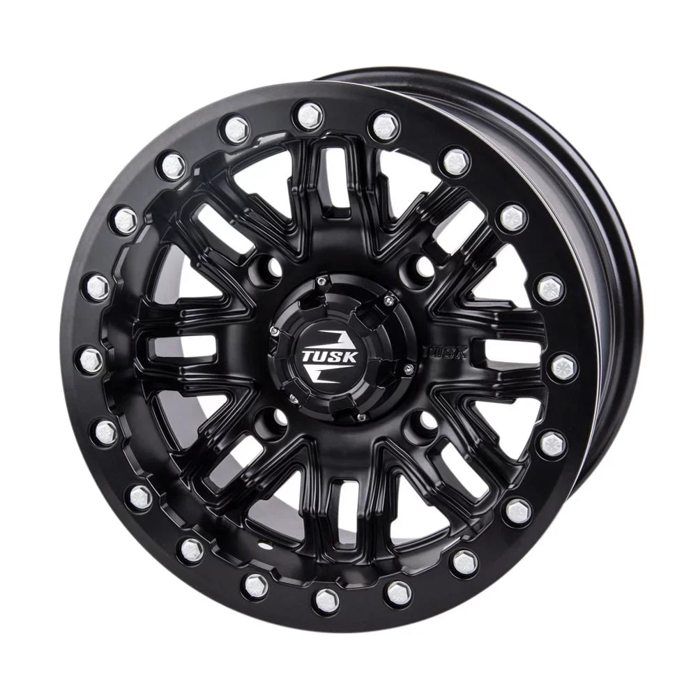 2021-2022 4/137 Can-Am Wheel Tusk Pro 2.0 + Beadlock Limited 14x7 Matte Defender HD10 For Nebo 5.0 Black