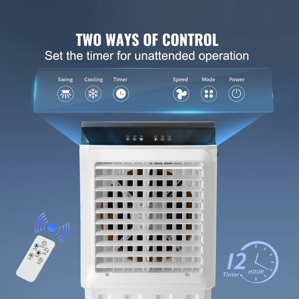 Timer Gal Humidifier SKYSHALO 7 12h Cooler CFM Evaporative 3-in-1 Air Swamp 2100 Cooler