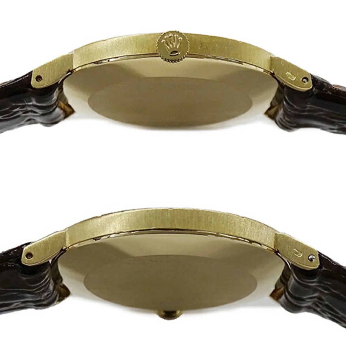 Rolex (Fair) Leather, Pre-Owned Hand-wound, Watch, 750YG, Cellini Polished 3831J Gold, Men's
