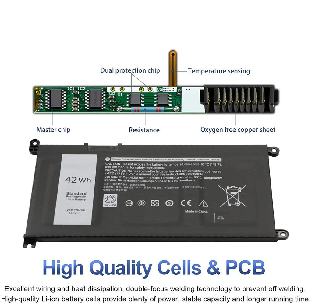 YRDD6 3310 7586 42Wh 5491 2-in-1 Dell Inspiron 5593 Battery 5591 For 5485 5482