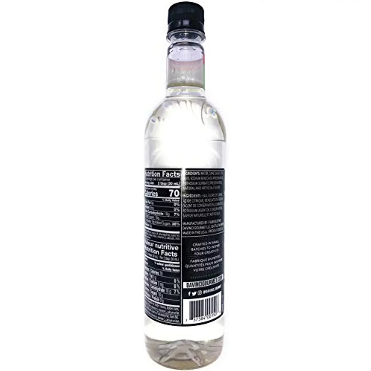 Plastic Peppermint Classic Syrup, Davinci Gourmet 750 Bottle Ml