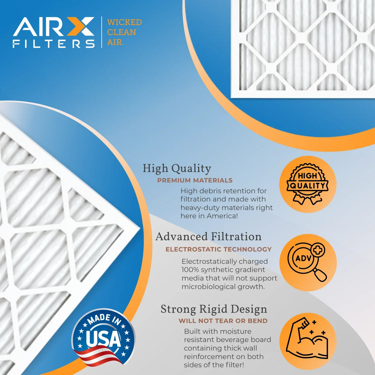 by AIR. 11 Conditioner to WICKED Furnace MPR 1200 14x24x1 & FILTERS Made Pleated Electrostatic AIRX Air 4 Filter 14x24x1 Air FPR Premium Filter Pack CLEAN Filters 7 MERV HVAC Comparable USA 1000, MPR