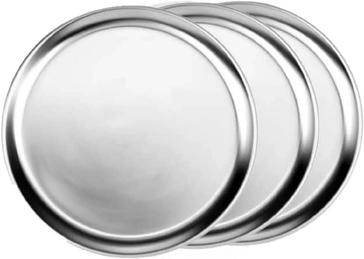 15” Tray TrueCraftware- Baking of Wide Pizza Pan Home Set Pizzeria Aluminum & Baking Rim- Round Kitchen Restaurants Pizza Tray Pizza Round Tray Tray for Bakeware 3 Pan