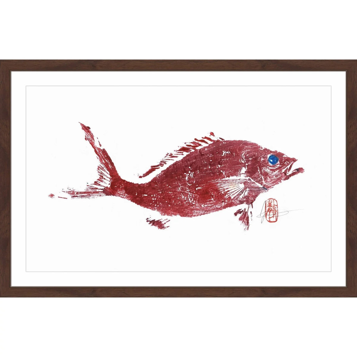 2" Print Framed "Red Snapper Painting