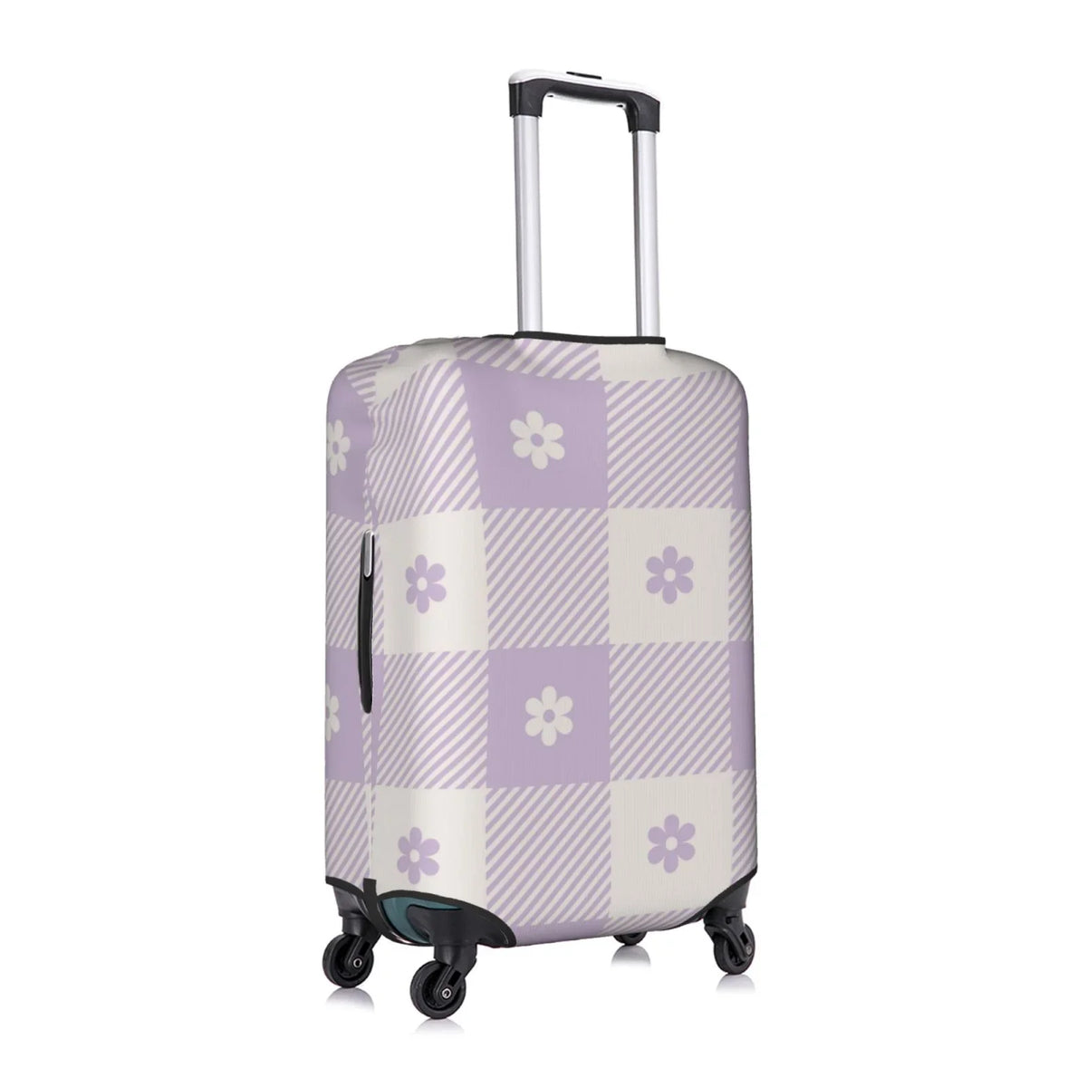 Purple Suitcase Cover Plaid Kll Cover Protector- Buffalo Floral Suitcase Luggage