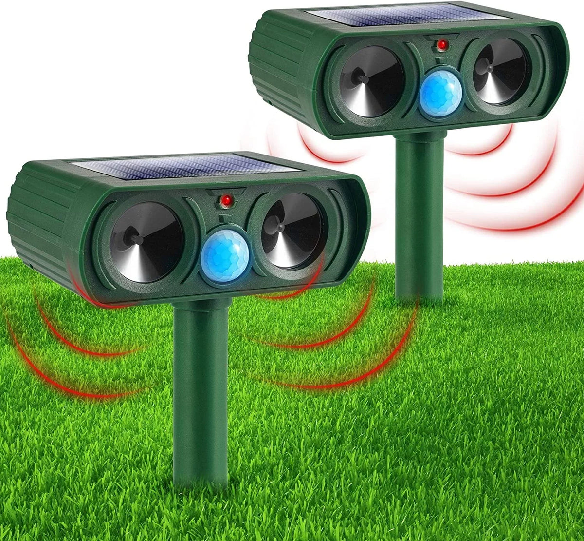 Raccoon Solar Repellent Cat Keep Animal Sensor Flashing Pack with Animal Dog Repeller Lights Ultrasonic & Deer Away Animal Outdoor Pest Fox PIR 2 Mouse to Repeller Deterrent Waterproof