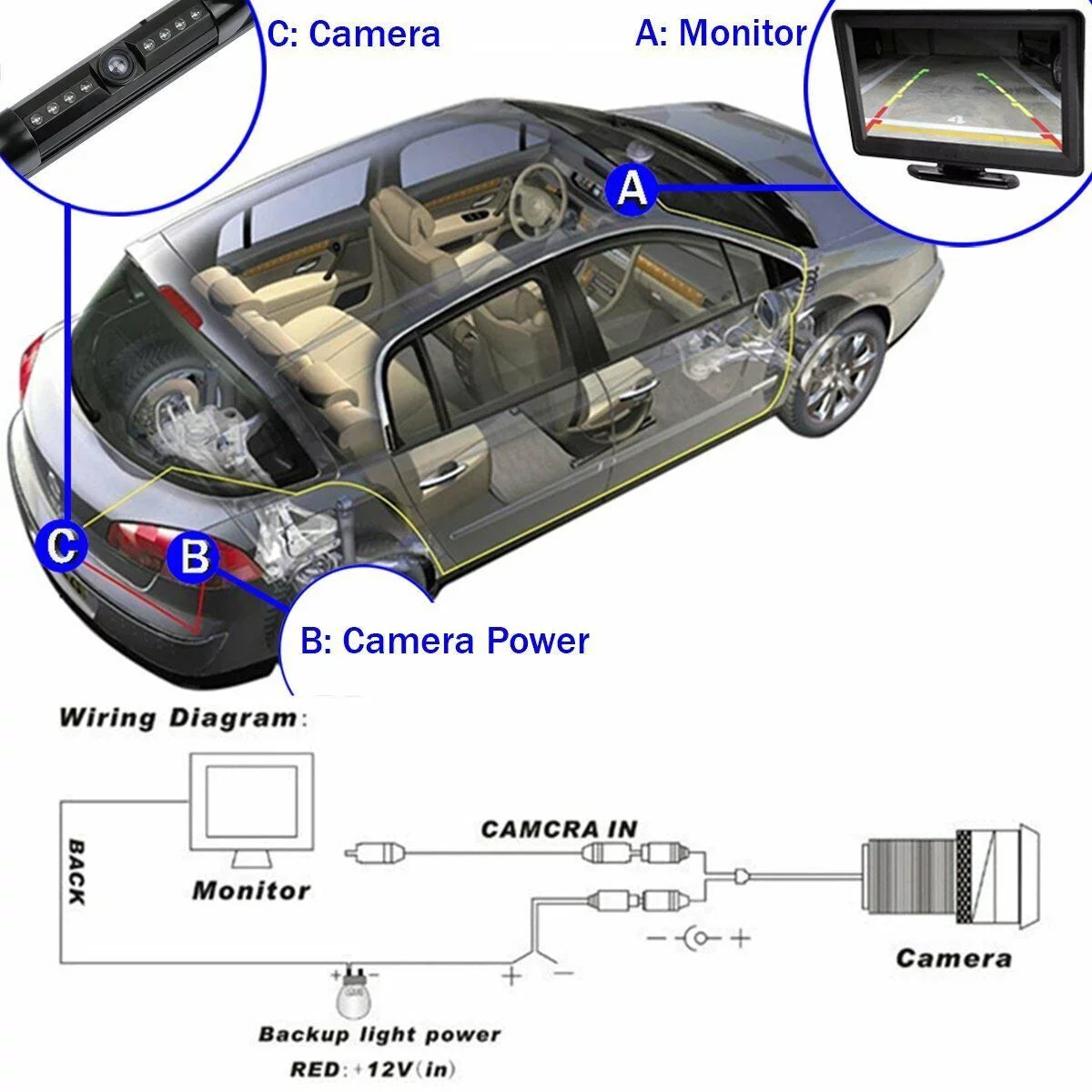 Plate ALPINE INEW970HD Backup Frame for Rearview INE-W970HD Absolute Camera Black License
