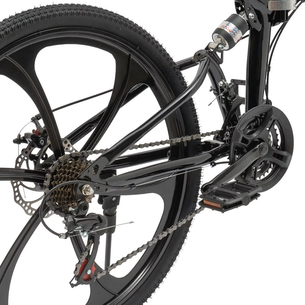 Carbon City 21-Speed Folding Bike Light 150kg/330lbs Shifter Miumaeov Bicycle Adult Steel Folding 26" Weight Camping Bike Black Max Loading