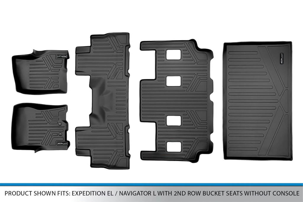 Floor Expedition, Liner Cargo for Mats without Row Smartliner Bucket Seats 2nd Set Black SA0183-B0303-C0186-E0185 & 2011-2017 with Console Ford