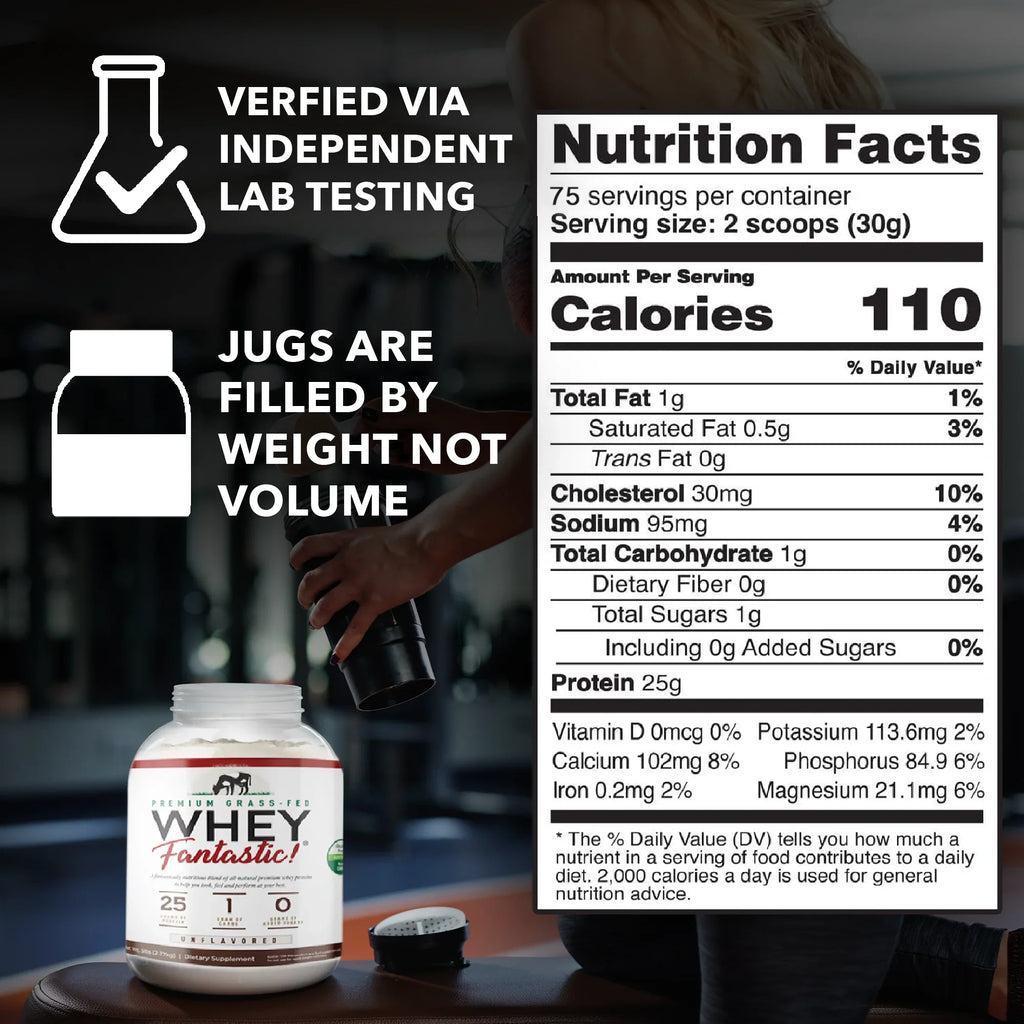 Unflavored, of 75 Fantastic Blend Proteins 5LB Grass - Whey 3 Optimum Whey Whey Servings – Fed Protein