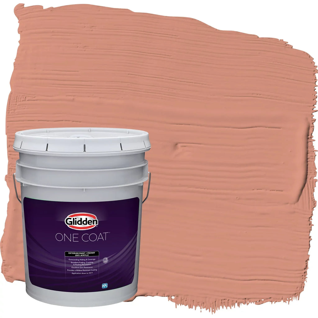 Exterior Essential Paint Orange, Semi-Gloss, Orange / One Coat Gallons Glidden Primer + 5