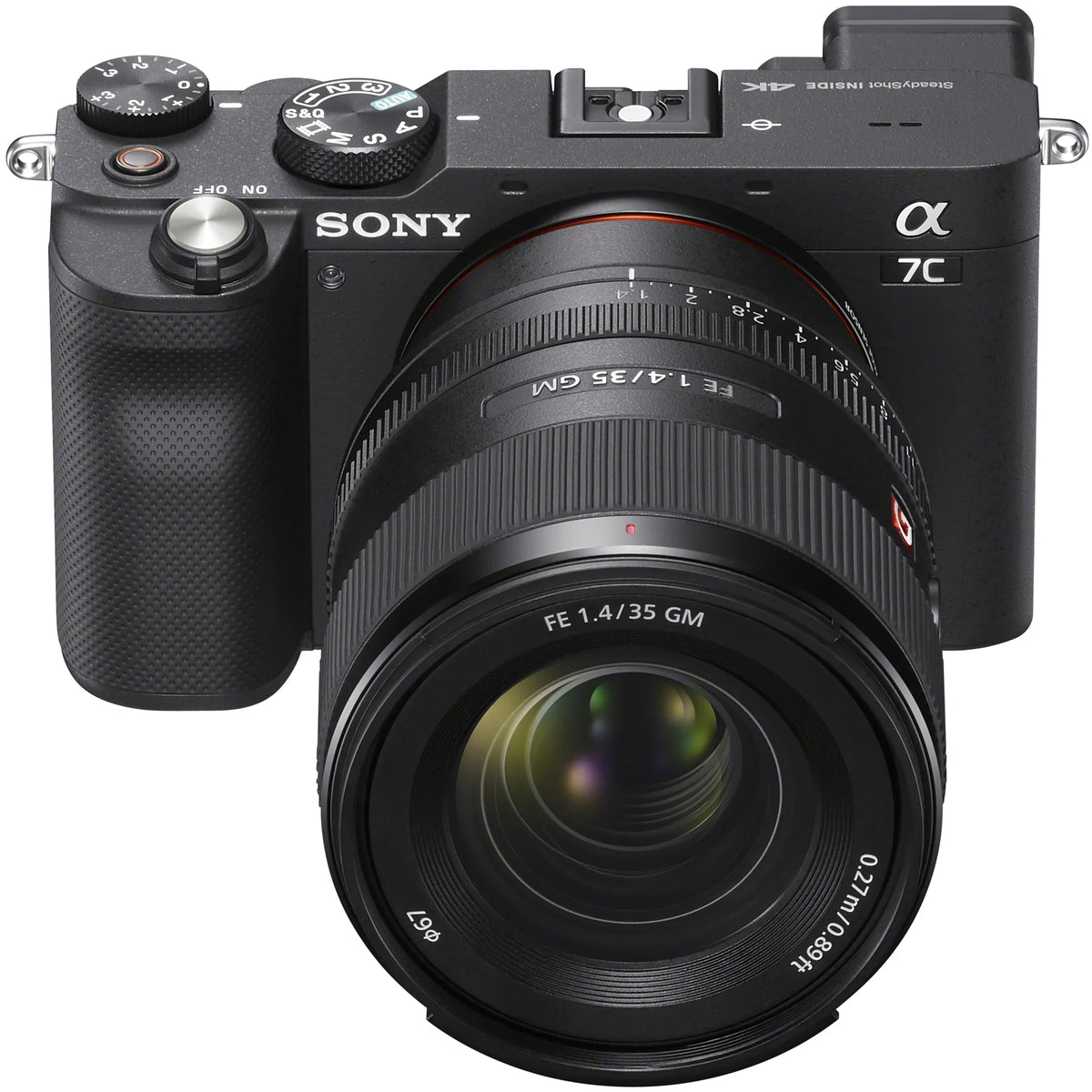 '+ Lens Mirrorless SEL35F14GM with LED + Bundle + Deco FE GM Frame Accessories Master ILCE7C/B Case a7C Gear Backpack G Camera Photography Monopod and Black Sony Full Body Sony + F1.4 35mm Microphone
