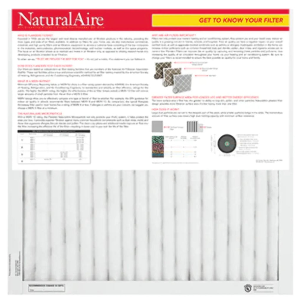 Filters MERV NaturalAire 10x10x1 85256.011010 (6 10 pack) Microparticle