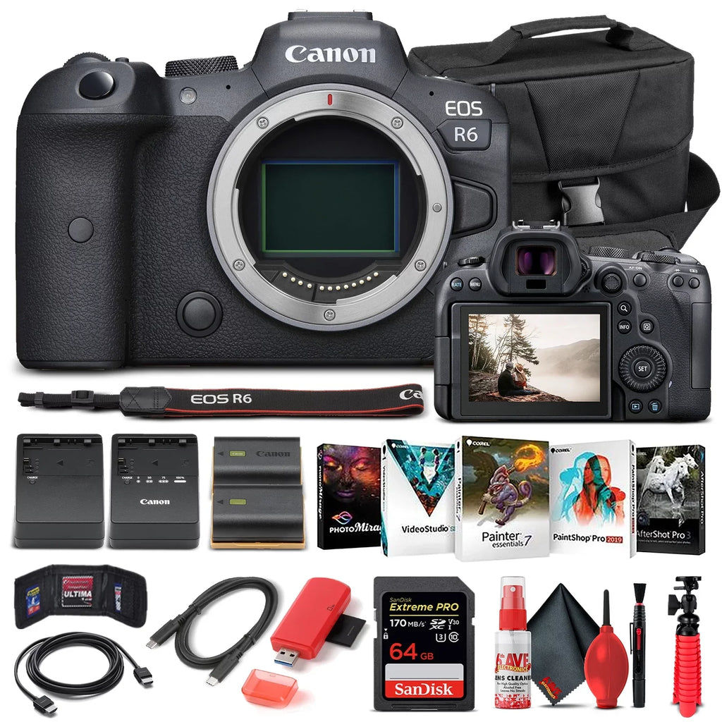 Mirrorless - Only EOS Basic Body Camera Bundle 4082C002 Canon R6