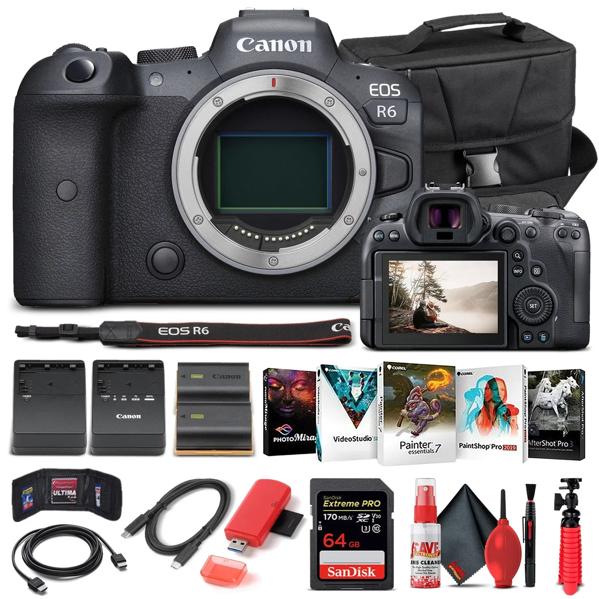 Mirrorless - Only EOS Basic Body Camera Bundle 4082C002 Canon R6