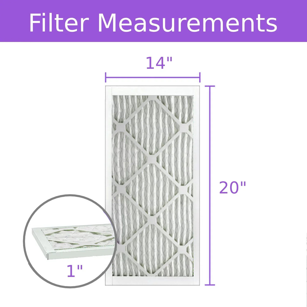 Filter, Air DMK80 Purolator Pack) Surface MERV Pleated 14x20x1, Extended (6 Mechanical 8,