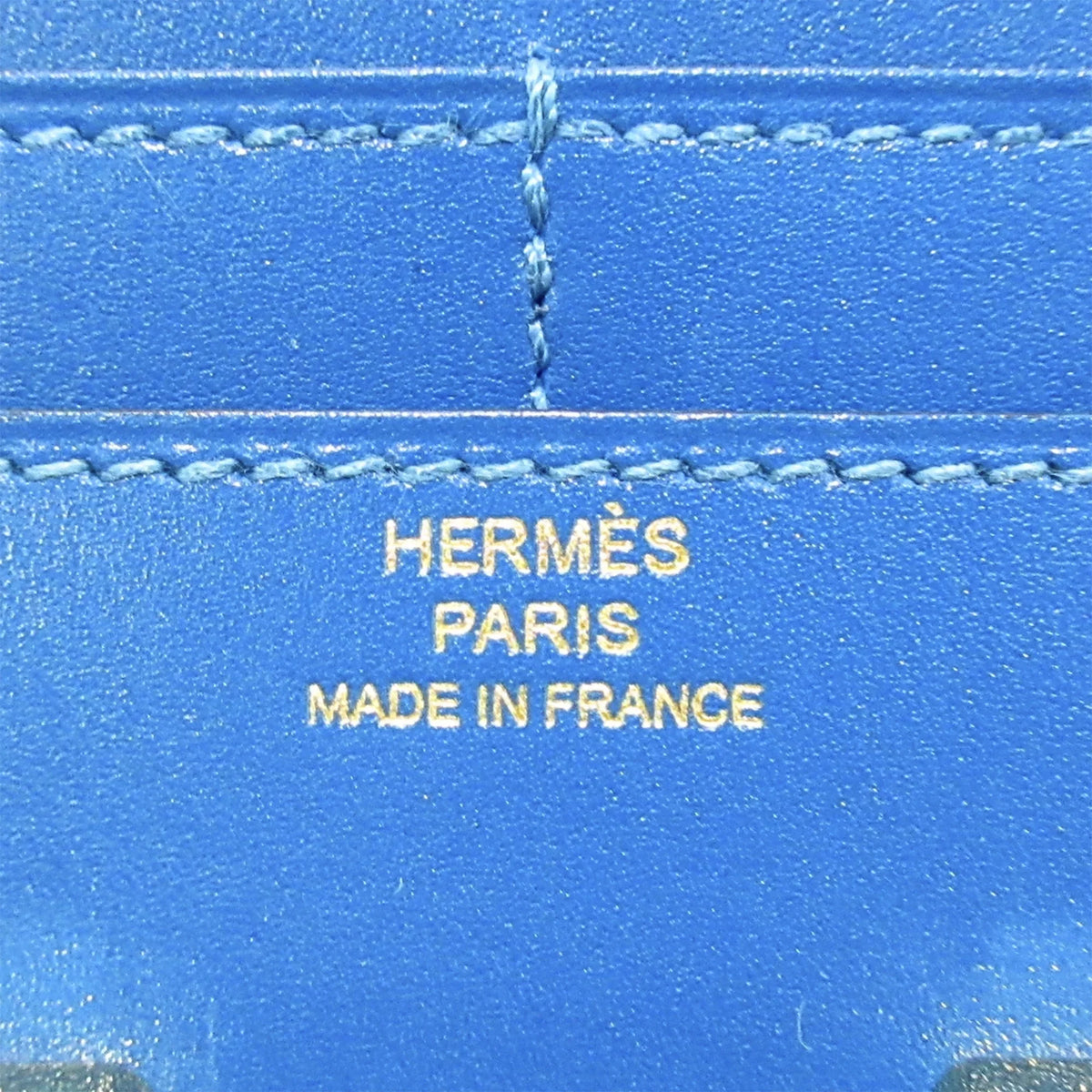 Wallet Wallets Authenticated Pre-Owned Small Constance (Good) Unisex Calf Hermès Leather Compact Blue