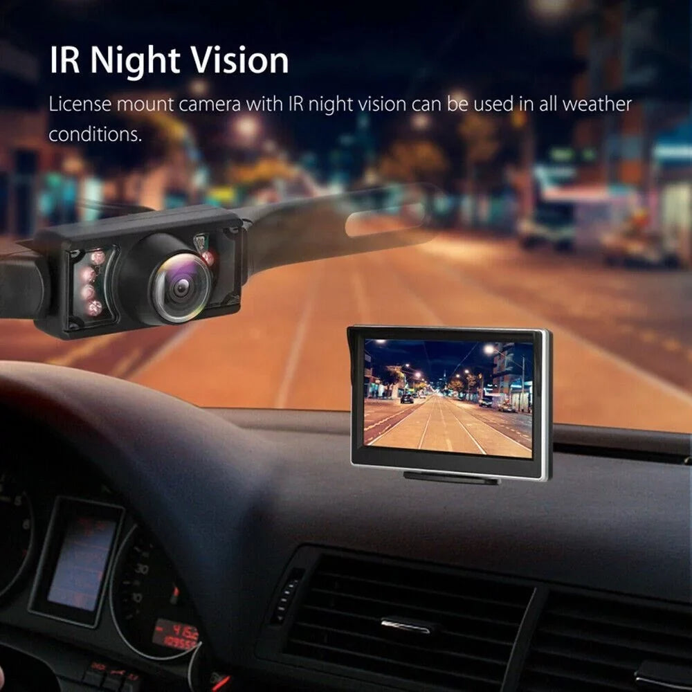Wireless 5" Backup Night Parking System Monitor Car with Camera 1 Vision Piece View Rear HD